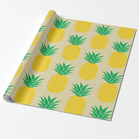 Ananas-Glitzer Geschenkpapier (Ungerollt)