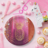 Ananas-Glitzer Pappteller (Party)