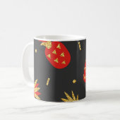 Ananas, Glitzer, schwarzer Hintergrund. Kaffeetasse (Vorderseite Links)
