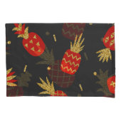 Ananas, Glitzer, schwarzer Hintergrund. Kissenbezug (Vorderseite)