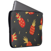Ananas, Glitzer, schwarzer Hintergrund. Laptopschutzhülle (Vorne Rechts)