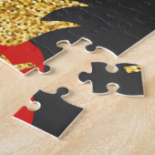 Ananas, Glitzer, schwarzer Hintergrund. Puzzle (Seite)