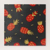 Ananas, Glitzer, schwarzer Hintergrund. Puzzle (Horizontal)