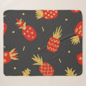 Ananas, Glitzer, schwarzer Hintergrund. Sherpadecke (Vorderseite (Horizontal))
