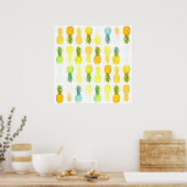 Ananas-Glow - Poster (Küche)