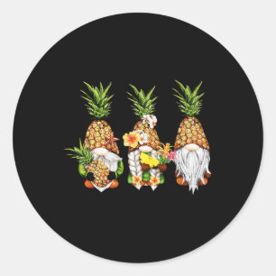 Ananas Gnomes Beaches Sommer Aloha Hawaii Hawai Runder Aufkleber