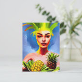 Ananas Goddess Postcard Postkarte (Stehend Vorderseite)