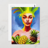 Ananas Goddess Postcard Postkarte (Vorne/Hinten)