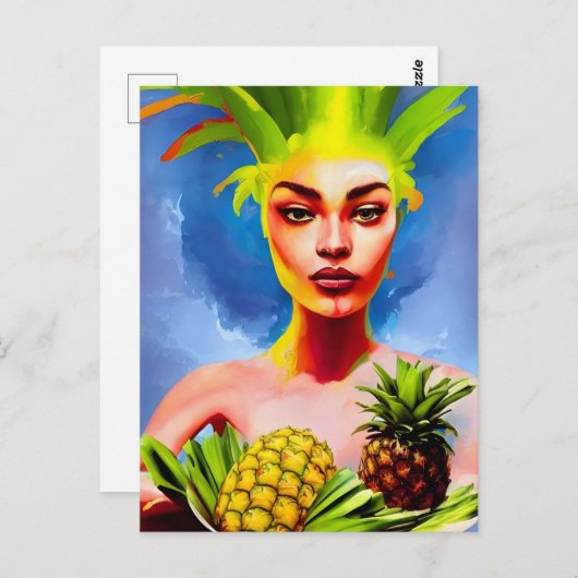 Ananas Goddess Postcard Postkarte (Vorne/Hinten)