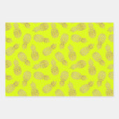 Ananas, Gold, Chartreuse Geschenkpapier Set (Vorderseite)