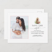 Ananas-Gold-Foto Save the Date Ankündigungspostkarte (Vorne/Hinten)