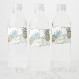 Ananas Gold Glitzer Sparkle Geburtstagsparty Wasserflaschenetikett