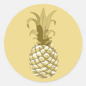 Ananas Gold-ID239 Runder Aufkleber (Vorderseite)