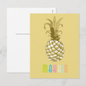 Ananas Gold Mahalo ID239 Postkarte (Vorne/Hinten)