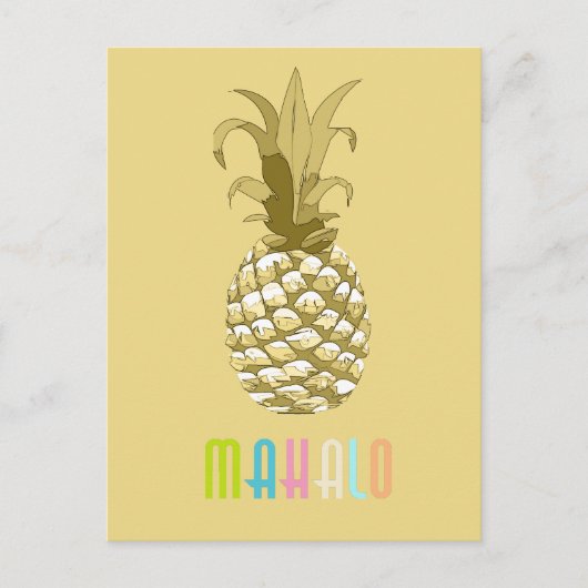 Ananas Gold Mahalo ID239 Postkarte (Vorderseite)