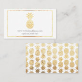 Ananas, Gold, mit Trimm Visitenkarte (Vorne/Hinten)