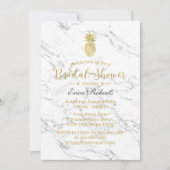 Ananas, Gold, Modernes Marmor Brautparty Einladung (Vorderseite)