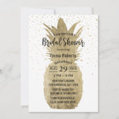 Ananas Gold Modernes tropisches Brautparty Einladung (Vorderseite)
