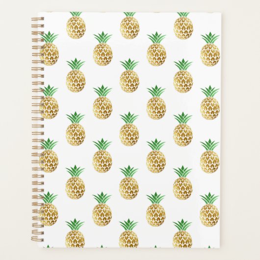 Ananas Gold Tropical Paper Planner Planer (Vorderseite)