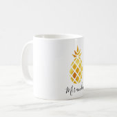 Ananas-Goldschrift Kaffeetasse (Vorderseite Links)