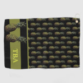 Ananas-Golf-Handtuch - Personalisiertes Monogramm Golfhandtuch (Horizontal)