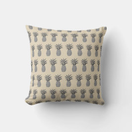 Ananas Grau Colonial Aquonial Malerei Pillow Kissen