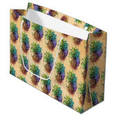 Ananas Große Geschenktüte (Vorderseite Schrägansicht)