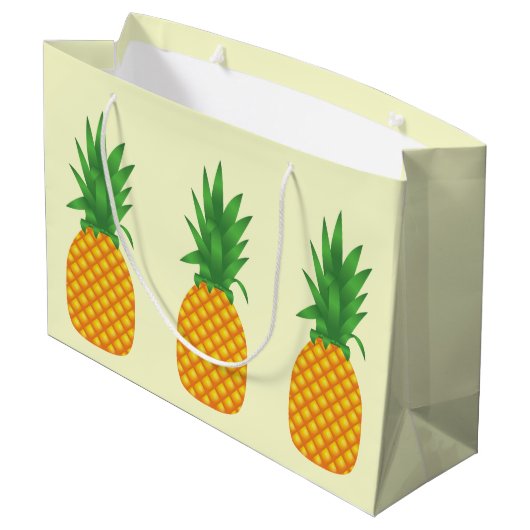 Ananas Große Geschenktüte (Rückseite Schrägansicht)