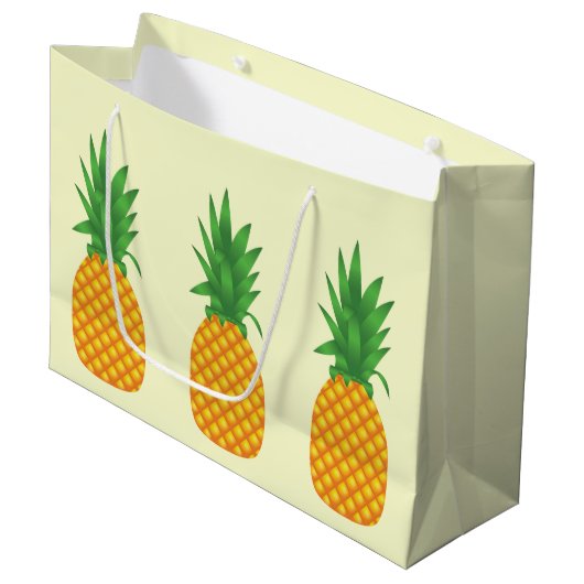 Ananas Große Geschenktüte (Vorderseite Schrägansicht)