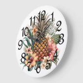 Ananas Große Wanduhr (Winkel)