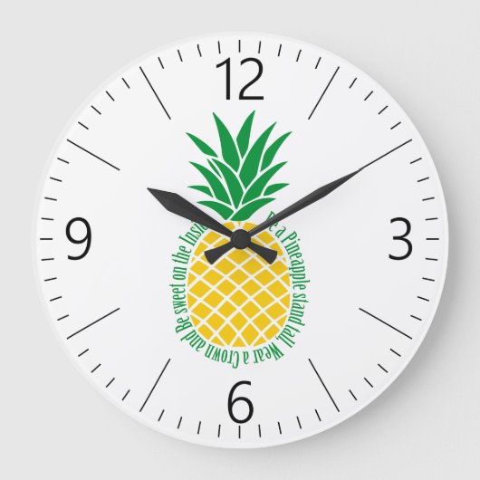Ananas Große Wanduhr (Vorderseite)