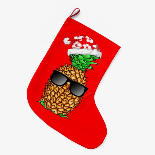 Ananas Großer Weihnachtsstrumpf (Vorderansicht (hängend))