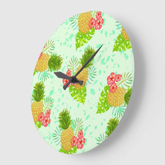 Ananas grün große wanduhr (Winkel)