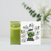 Ananas Grüne Smoothie Recipe Postkarte (Stehend Vorderseite)