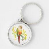 Ananas Grüne Wange Conure Schlüsselanhänger (Vorne)