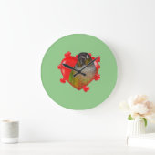 Ananas grüne Wangenuhr. Große Wanduhr (Zuhause)