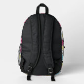 Ananas Grunge Palms Bedruckter Rucksack (Rückseite)