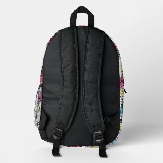 Ananas Grunge Palms Bedruckter Rucksack (Rückseite)