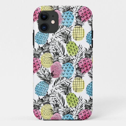 Ananas Grunge Palms Case-Mate iPhone Hülle (Rückseite)