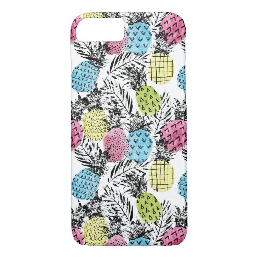 Ananas Grunge Palms Case-Mate iPhone Hülle (Rückseite)