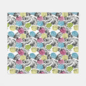 Ananas Grunge Palms Fleecedecke (Vorderseite (Horizontal))