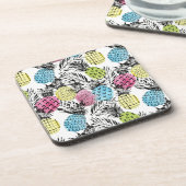 Ananas Grunge Palms Getränkeuntersetzer (Linke Seite)