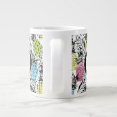 Ananas Grunge Palms| Monogramm Jumbo-Tasse (Rückseite)