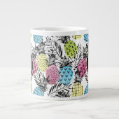 Ananas Grunge Palms| Monogramm Jumbo-Tasse (Vorderseite)