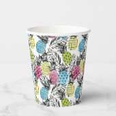 Ananas Grunge Palms Pappbecher (Rückseite)