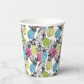 Ananas Grunge Palms Pappbecher (Rechts)