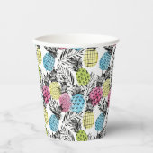 Ananas Grunge Palms Pappbecher (Vorderseite)
