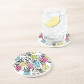 Ananas Grunge Palms Sandstein Untersetzer (Seite)