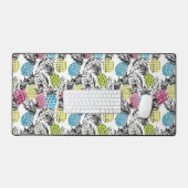 Ananas Grunge Palms Schreibtischunterlage (Tastatur & Maus)