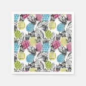 Ananas Grunge Palms Serviette (Vorderseite)